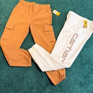 Carhartt Kids Cream Logo Sweatpants & Tan Cargo Joggers Set